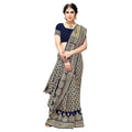 Vamika Navy Banarasi Jacquard Weaving Saree | Grocsy