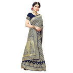 Vamika Navy Banarasi Jacquard Weaving Saree | Grocsy