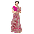Vamika Pink Banarasi Jacquard Weaving Saree | Grocsy