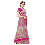 Vamika Pink Banarasi Jacquard Weaving Saree | Grocsy