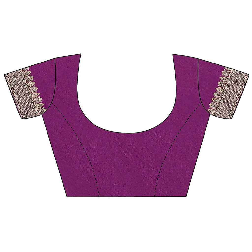Vamika Purple Banarasi Jacquard Weaving Saree | Grocsy