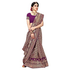 Vamika Purple Banarasi Jacquard Weaving Saree | Grocsy