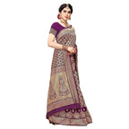 Vamika Purple Banarasi Jacquard Weaving Saree | Grocsy