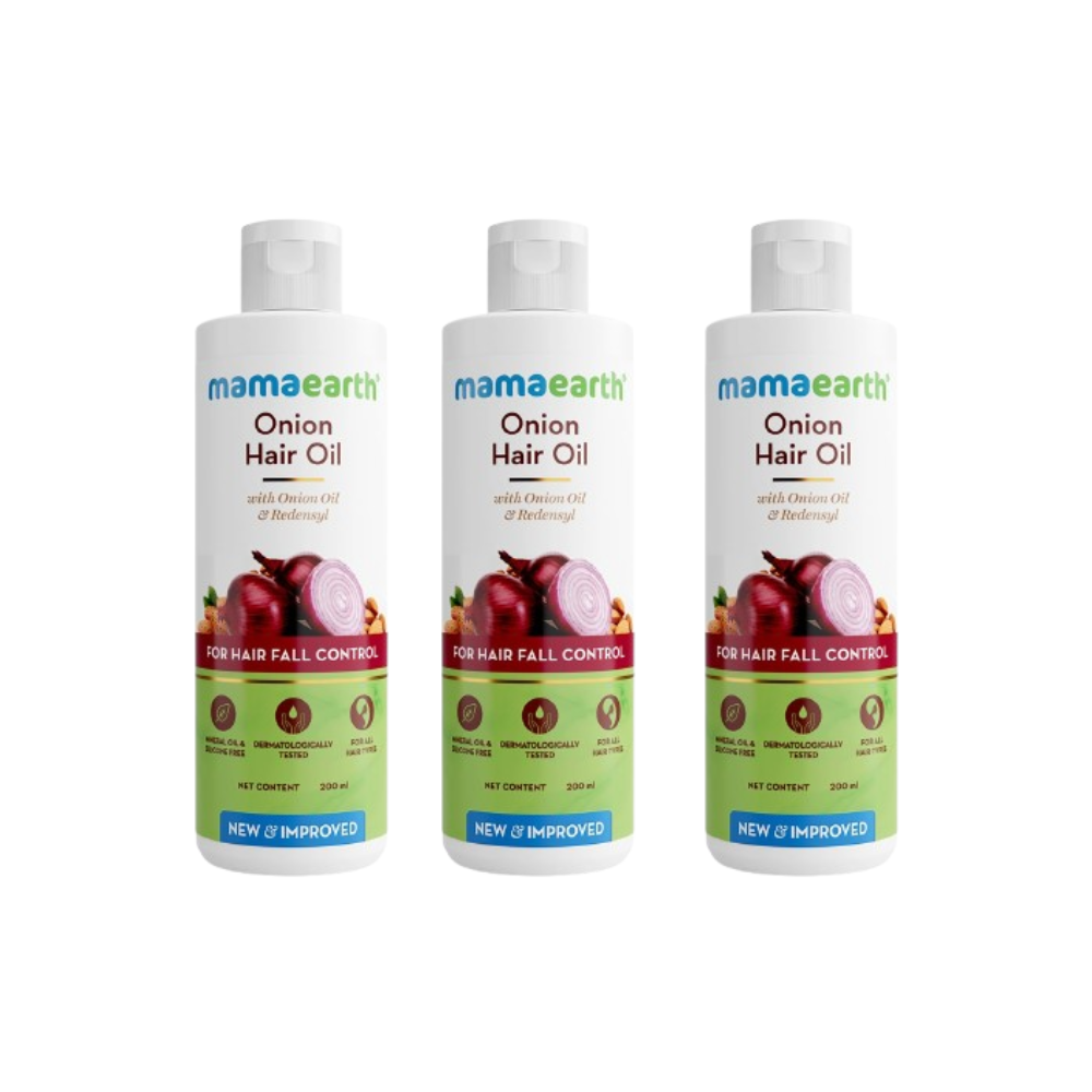 Mamaearth Onion Hair Oil With Onion & Redensyl For Hair Fall Control | Grocsy