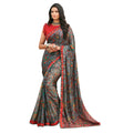 Vamika Grey Cadbury Chiffon Georgette Saree Saree | Grocsy