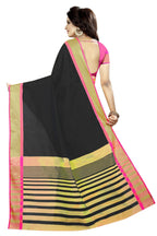 Vamika Black Cotton Silk Weaving Saree | Grocsy