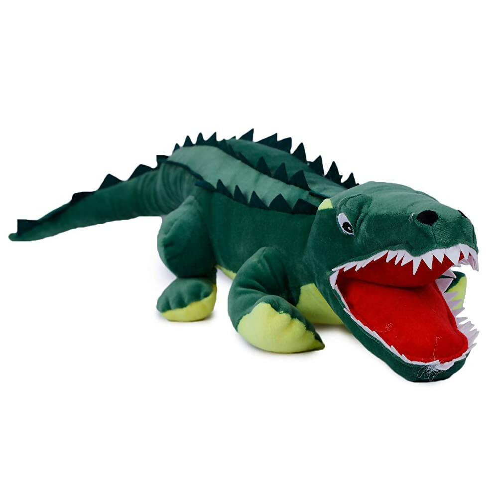 Webby Soft Crocodile with Open Mouth Stuffed Animal Plush Green Toy - 72 cm | Grocsy
