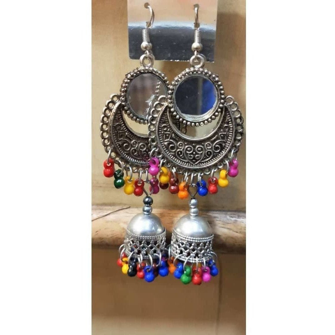 MS Fashion India Mirror Earrings with Hanging Jhumki Alloy Drops And Danglers | Grocsy