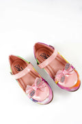 Tiny Bugs Girls Party Wear Velcro Ballerinas - Pink | Grocsy