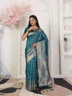 Shree Shyam Fashion Lichi Silk Rama Saree | Grocsy