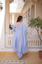 Teeya Creation Womens New Mul Chanderi With Beads Embroidery-Work Kurta Set | Grocsy