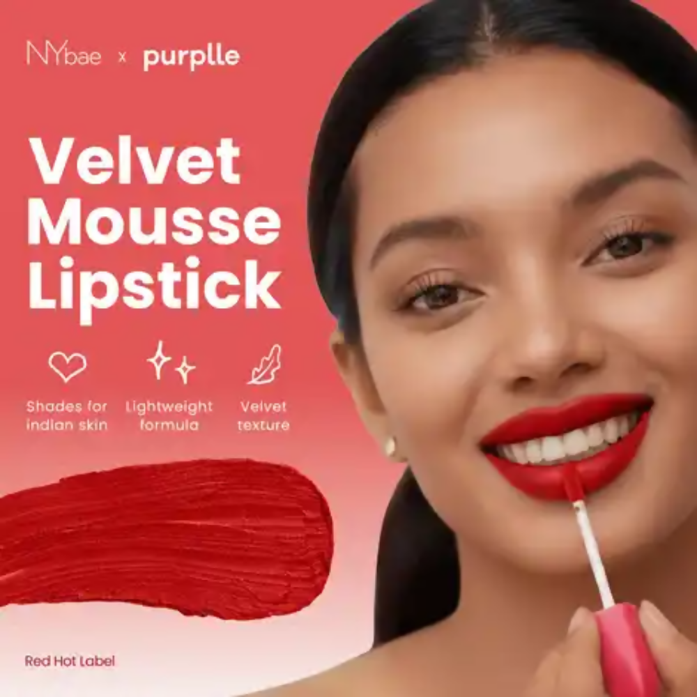 NY Bae Velvet Mousse Liquid Lipstick - Red Hot Rebel 01 | Grocsy