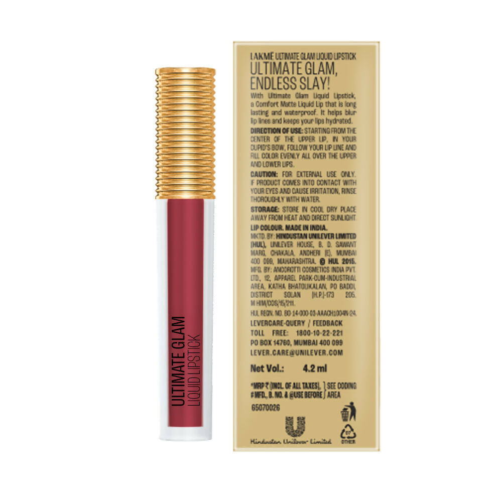 Lakme Ultimate Glam Matte Liquid Lipstick - Nude Twist | Grocsy