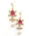 Bling Accessories Swarovski Fuchsia Earrings | Grocsy