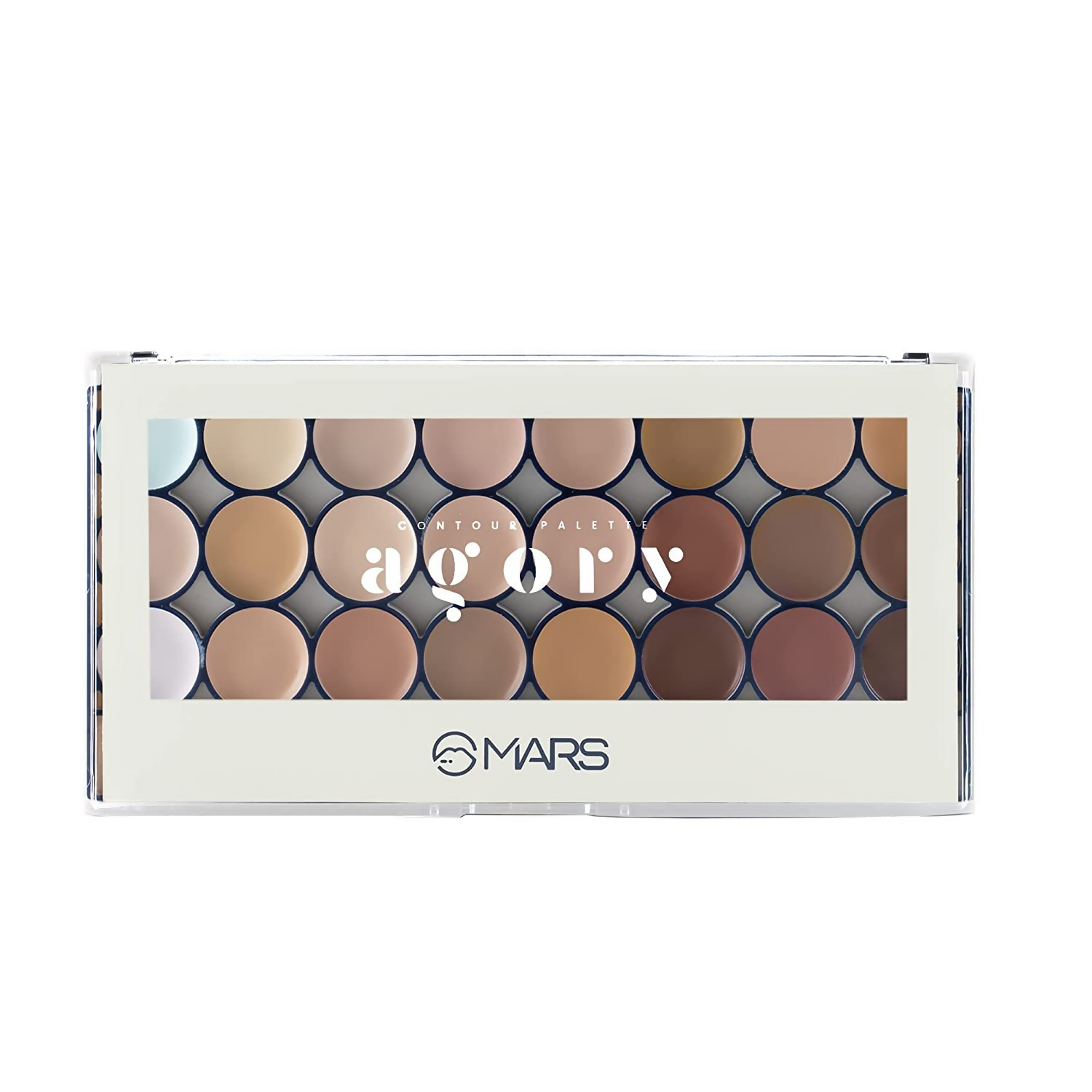 MARS Cosmetics 24 Shade Agory Cream Contour Palette With Brush - Shade-02 | Grocsy