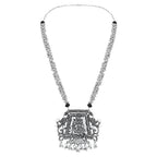 Navratri Ethnic Silver Oxidised Radha Krisha Long Necklace Jewellery With Jhumka Earrings Set For Women/Girls - Wahe Jewels - Swadesiicart