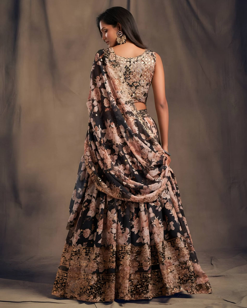 Lehenga Mart Designer Bollywood Style Wedding Wear Lehenga Choli - Black | Grocsy