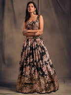 Lehenga Mart Designer Bollywood Style Wedding Wear Lehenga Choli - Black | Grocsy