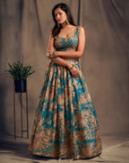 Lehenga Mart Designer Bollywood Style Wedding Wear Lehenga Choli - Blue | Grocsy
