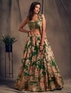 Lehenga Mart Designer Bollywood Style Wedding Wear Lehenga Choli - Green | Grocsy