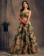 Lehenga Mart Designer Bollywood Style Wedding Wear Lehenga Choli - Green | Grocsy