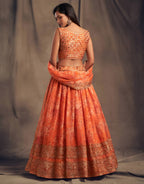 Lehenga Mart Designer Bollywood Style Wedding Wear Lehenga Choli - Orange | Grocsy
