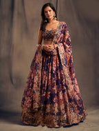 Lehenga Mart Designer Bollywood Style Wedding Wear Lehenga Choli - Purple | Grocsy