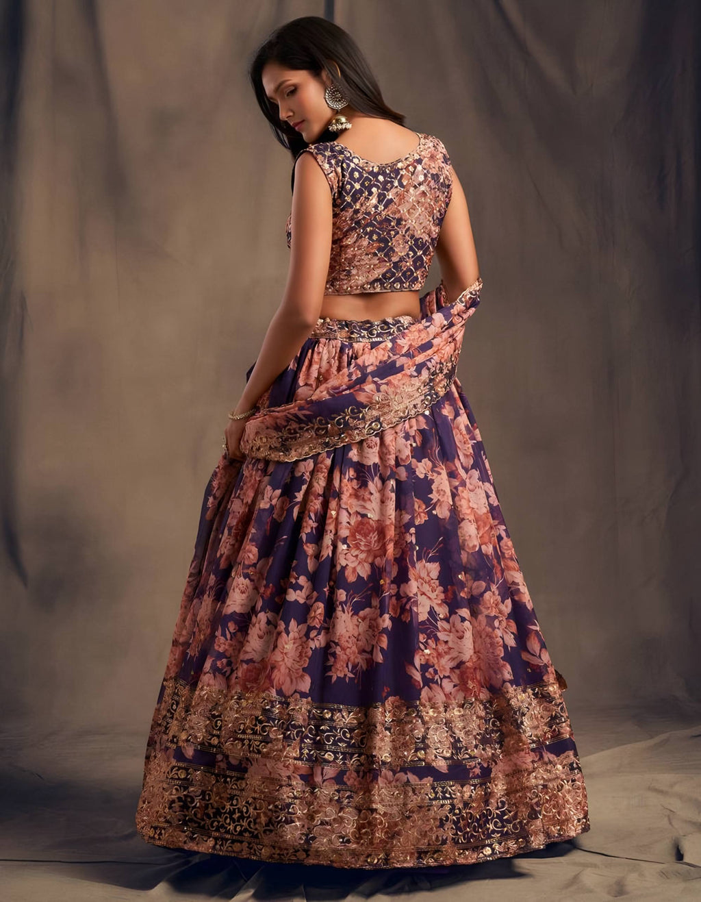 Lehenga Mart Designer Bollywood Style Wedding Wear Lehenga Choli - Purple | Grocsy