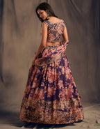 Lehenga Mart Designer Bollywood Style Wedding Wear Lehenga Choli - Purple | Grocsy