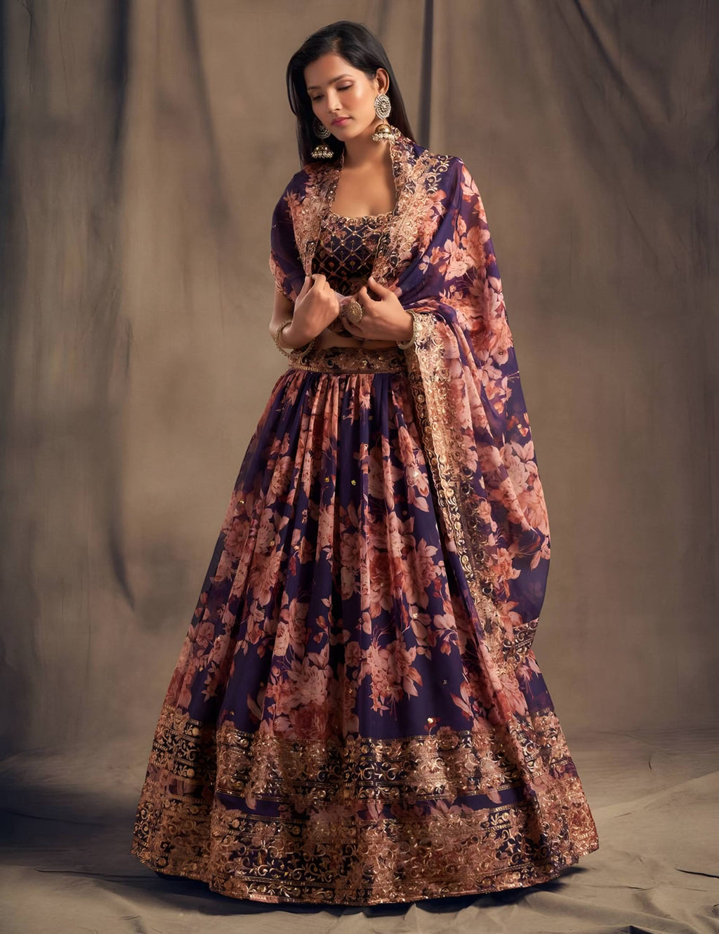Lehenga Mart Designer Bollywood Style Wedding Wear Lehenga Choli - Purple | Grocsy