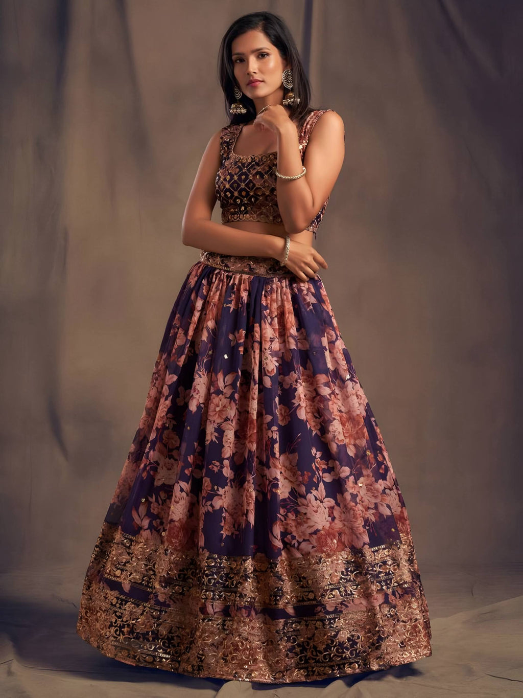Lehenga Mart Designer Bollywood Style Wedding Wear Lehenga Choli - Purple | Grocsy