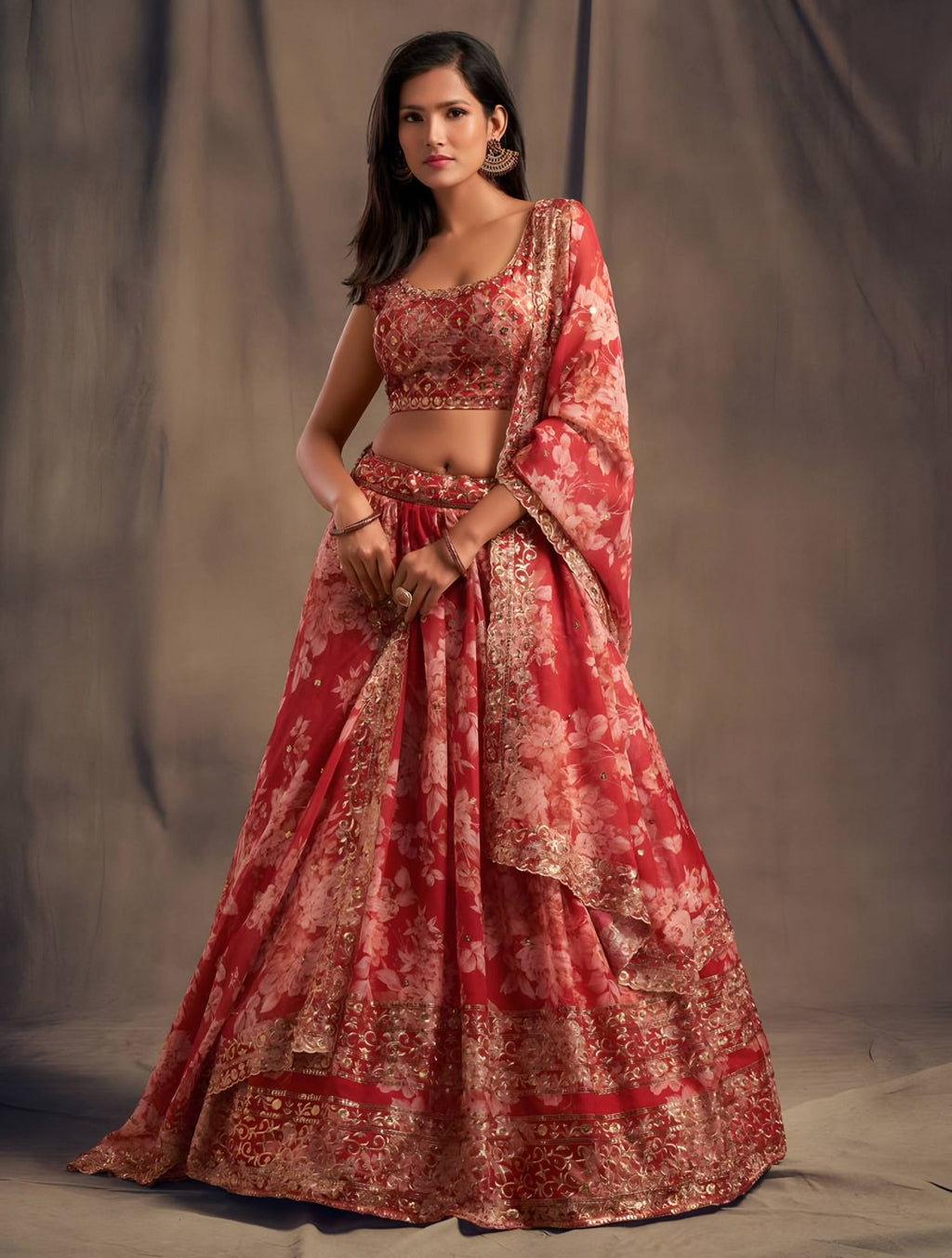 Lehenga Mart Designer Bollywood Style Wedding Wear Lehenga Choli - Red | Grocsy