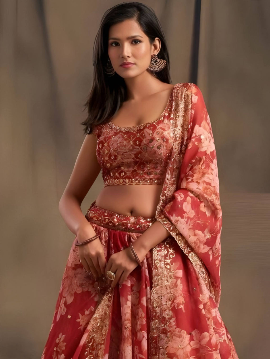 Lehenga Mart Designer Bollywood Style Wedding Wear Lehenga Choli - Red | Grocsy