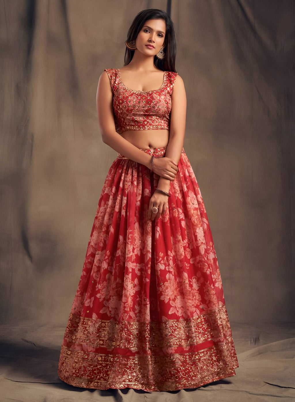 Lehenga Mart Designer Bollywood Style Wedding Wear Lehenga Choli - Red | Grocsy
