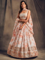 Lehenga Mart Designer Bollywood Style Wedding Wear Lehenga Choli - White | Grocsy
