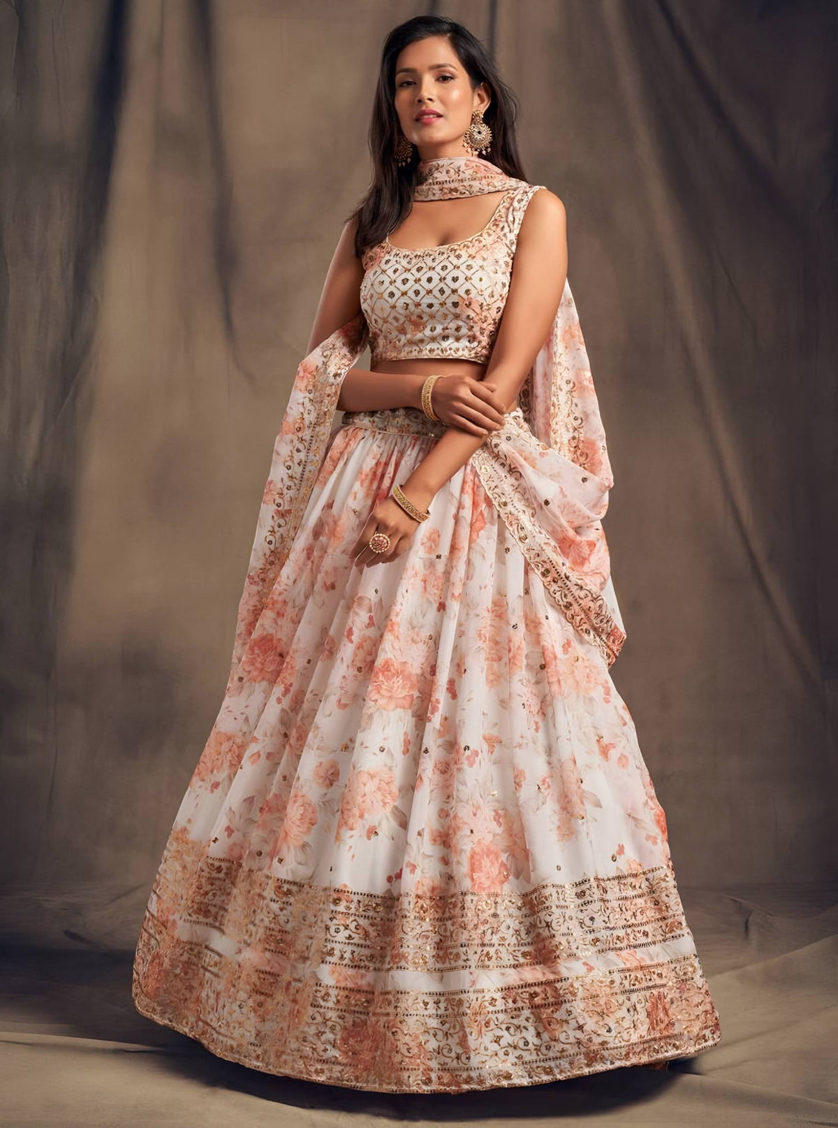 Lehenga Mart Designer Bollywood Style Wedding Wear Lehenga Choli - White | Grocsy