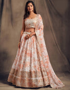Lehenga Mart Designer Bollywood Style Wedding Wear Lehenga Choli - White | Grocsy