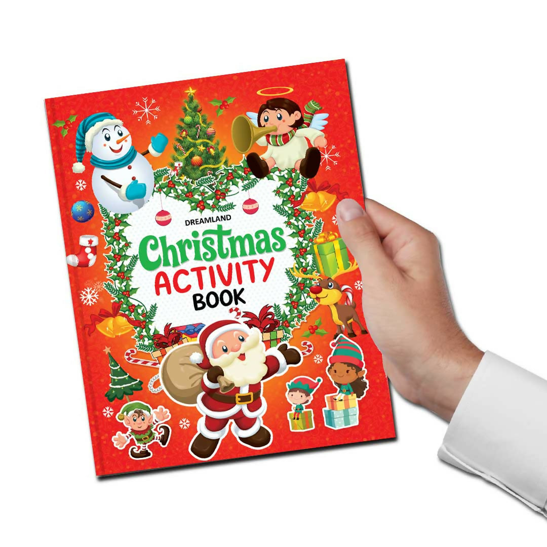 Dreamland Publications Christmas Activity Book for Kids – Fun Puzzles, Coloring, Mazes & More | Ages 4–8 | Grocsy