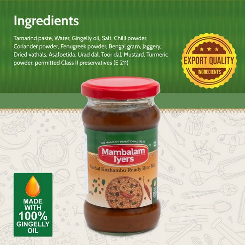 Mambalam Iyers Vathal Kuzhambu Ready Rice Mix | Grocsy