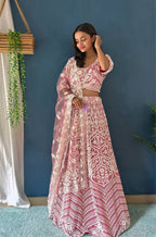 Lehenga Mart Designer Bollywood Style Wedding Wear Lehenga Choli - Baby-Pink | Grocsy