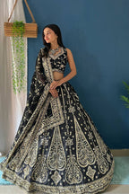Lehenga Mart Designer Bollywood Style Wedding Wear Lehenga Choli - Black | Grocsy