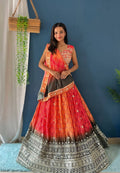Lehenga Mart Designer Bollywood Style Wedding Wear Lehenga Choli - Orange | Grocsy