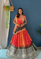 Lehenga Mart Designer Bollywood Style Wedding Wear Lehenga Choli - Orange | Grocsy