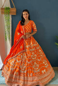Lehenga Mart Designer Bollywood Style Wedding Wear Lehenga Choli - Orange | Grocsy