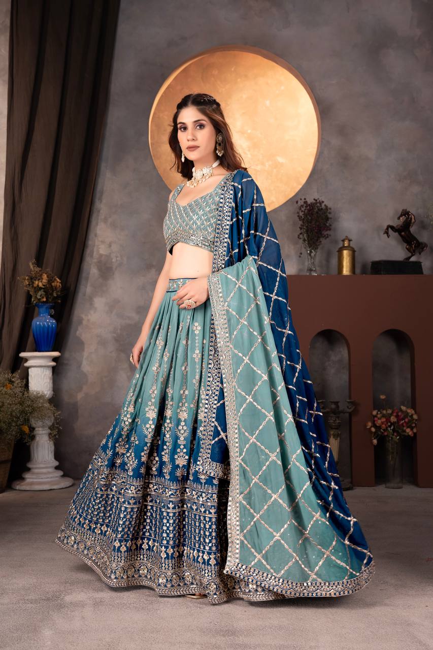 Lehenga Mart Designer Bollywood Style Wedding Wear Lehenga Choli - Green | Grocsy