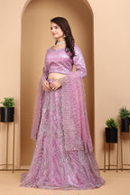 Lehenga Mart Designer Bollywood Style Wedding Wear Lehenga Choli - Lilac | Grocsy