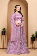 Lehenga Mart Designer Bollywood Style Wedding Wear Lehenga Choli - Lilac | Grocsy