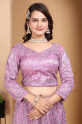 Lehenga Mart Designer Bollywood Style Wedding Wear Lehenga Choli - Lilac | Grocsy