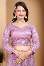 Lehenga Mart Designer Bollywood Style Wedding Wear Lehenga Choli - Lilac | Grocsy