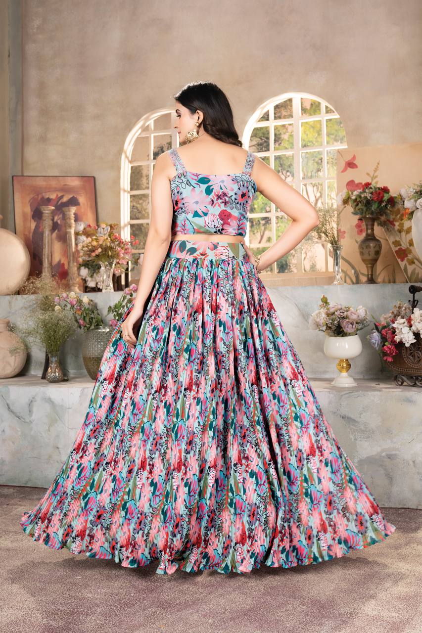 Lehenga Mart Designer Bollywood Style Wedding Wear Lehenga Choli - Multicolor | Grocsy